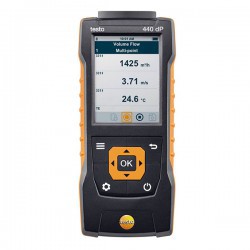 Testo 440 dP Прибор для измерения скорости и оценки качества воздуха в помещении со встроенным сенсором дифференциального давления 